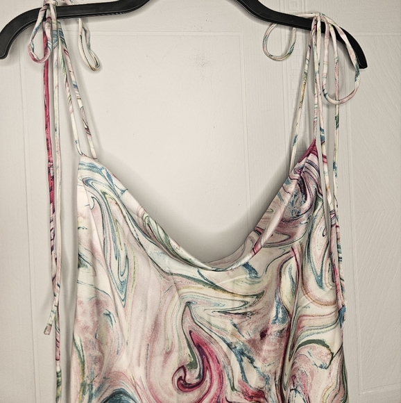 Princess Polly Cherish Mini Multi Swirl Tie Strap Cowl Neck  Slip Dress Sz 2 NWT - Picture 9 of 16